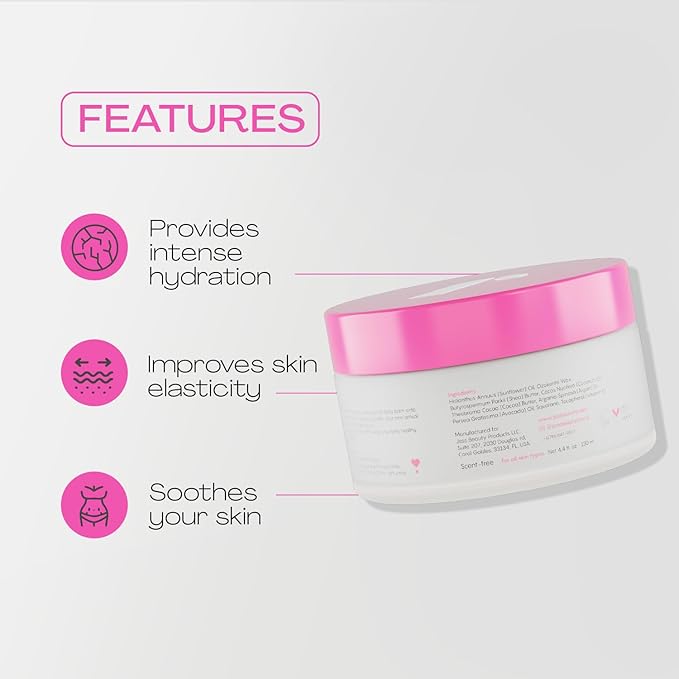 JESS BEAUTY | Twin Momma Belly Balm Lotion Coconut Oil & Avocado Oil | Skin Care Maternity Postpartum Essentials 4.4 fl oz