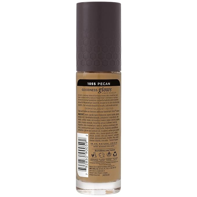 Burt's Bees Goodness Glows Liquid Makeup, Pecan - 1.0 Ounce