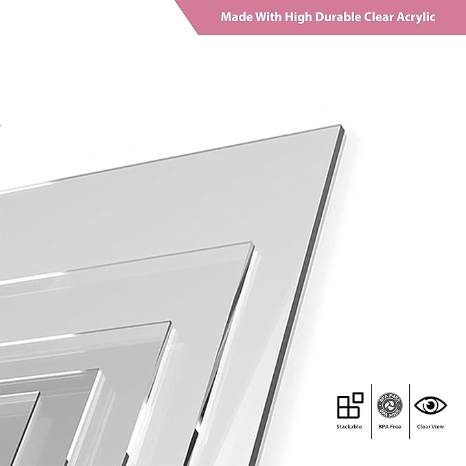 Boxup Makeup Organizer 3 Drawers,Makeup Organizers For Nail Polishers Clear Cosmetic Display Cases Stackable Storage Box With 3 Drawers For Vanity