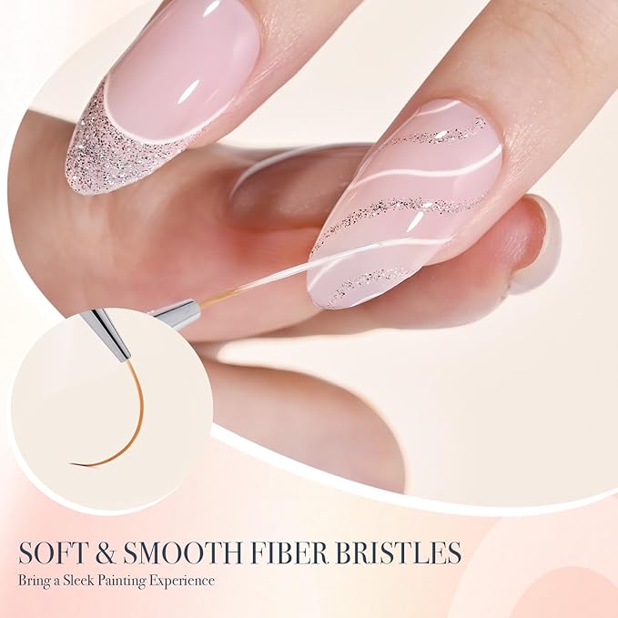 GAOY 5Pcs Nail Art Liner Brushes, Professional Painting Art Pen Set, Nail Design Tools for French Liner, Thin Details and Fine Drawing