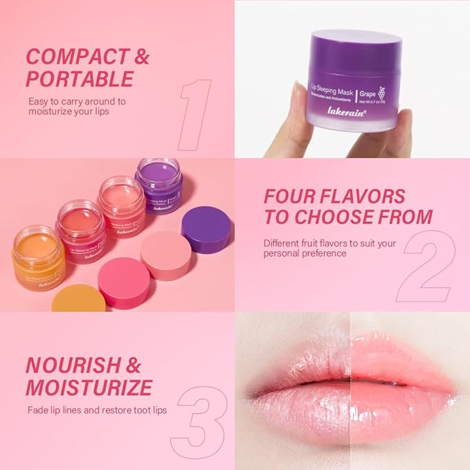 Lip Sleeping Mask,lip Mask With Vitamin C, Antioxidants,lip Mask Overnight,Improves Dryness,Nourishes And Hydrates,Brighten Lip Colour,Reduce Lip Lines 0.7 Fl Oz (03#grapefruit)