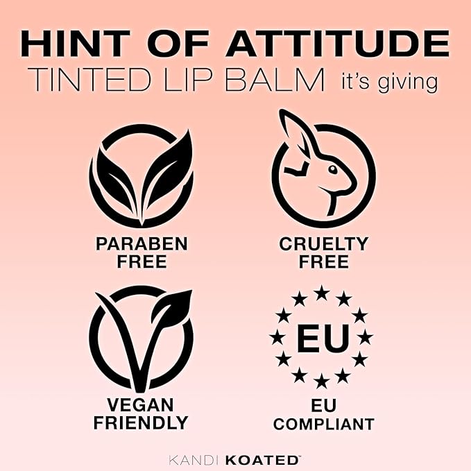 Kandi Koated Hint of Attitude [Its Giving] Tinted Lip Balm by Kandi Burruss | Sheer Tinted Balm, Moisturizing Chapstick with Vitamins, Paraben-Free, Cruelty-Free Formula | Beauty & Makeup