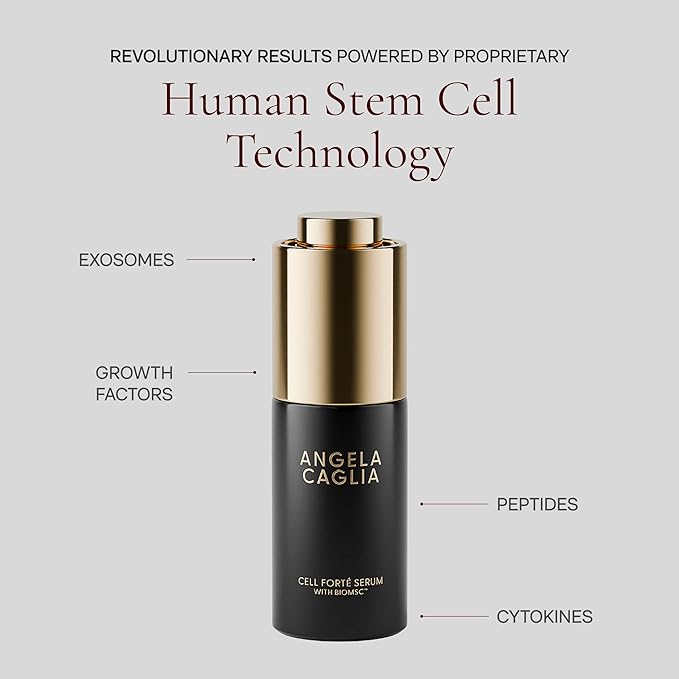 Cell Forté Serum | Billions of Human Stem Cell-derived Exosomes, Growth Factors, and Peptides with Hyaluronic Acid for Fine Lines and Wrinkles - Reduces Sun Damage & Hyperpigmentation - 4 in 1 Formula