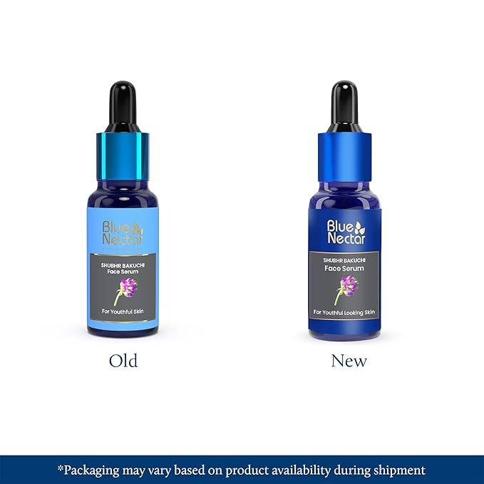 Blue Nectar Bakuchiol Face Serum for Glowing Skin with Gua Sha | Plant-Based Retinol for Face Skincare, Fine Lines, & Dark Circles | Anti-Aging Serum for Women & Men (10 Herbs, 1 Fl Oz)