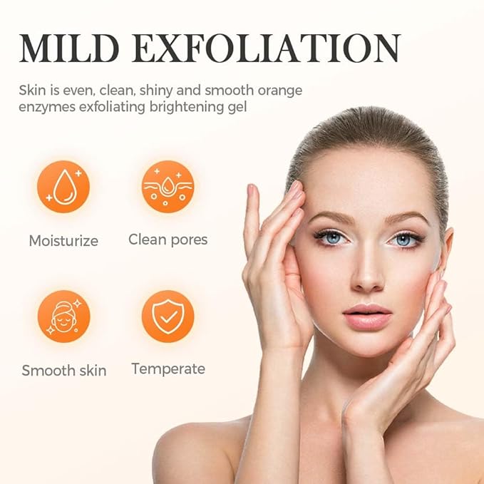 2025 New Orange Exfoliating Gel for Face and Body, Oranges Enzymes Exfoliating Gels Remove Blackheads Moisturize Skin, Upgrade Exfoliatings Cleansing Gel Scrub Clean Pores (Orange, One Size)