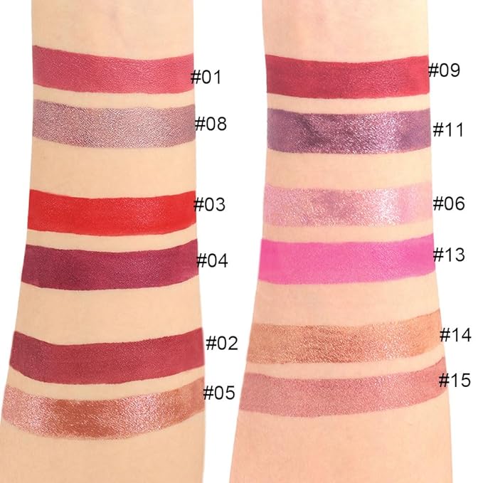 evpct 1Pcs Dark Red Glitter Metallic Shimmer Diamond Lipstick Lip Gloss Stain Set for Women Long Lasting Waterproof, Hot Bright Red Sparkle Glitter Matte long wear Liquid Lipstick Lip Makeup Kit