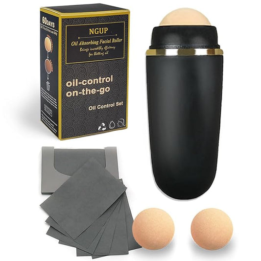 103 PCS Volcanic Roller Oily Skin Oil Control On The Go Volcanic Face Roller Oil Absorbing Volcanic Roller with Oil Blotting Sheet Paper for Oily Skin Care Oil Control Film Tissues (Type2)