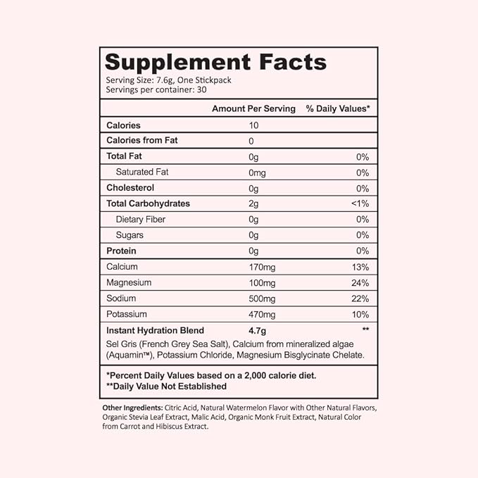 Instant Hydration Electrolytes Powder Packets - Electrolyte Drink Mix - Zero Sugar - Keto, Vegan, Gluten-Free, Non-GMO - Boost Recovery, Brain Health, Muscle & Tissue Support- 30 Sticks