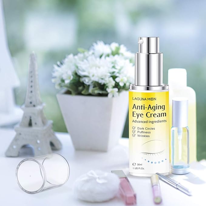 Lagunamoon Advanced Repair Eye Cream - Anti-Aging, Natural, Under Eye Cream - Hyaluronic Acid for Dark Circles, Puffiness, Fine Lines, Wrinkles - for All Skin Types (30mL / 1 Fl Oz)