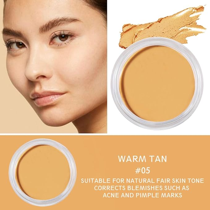 Kaely Cream Pot Concealer Full Coverage Set,Conceal Brighten Dark Circles,under Eye Brightener Color Correcting Concealer,Waterproof Foundation Palette with Brush,corrector de ojeras,Vegan Makeup,05