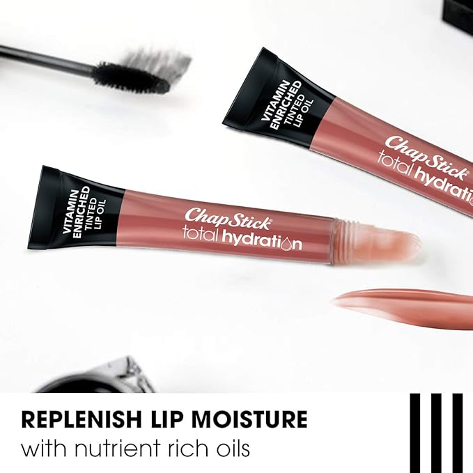 ChapStick Total Hydration Vitamin Enriched Blushed Bronze Tinted Lip Oil Tube, Lip Care - 0.24 Oz