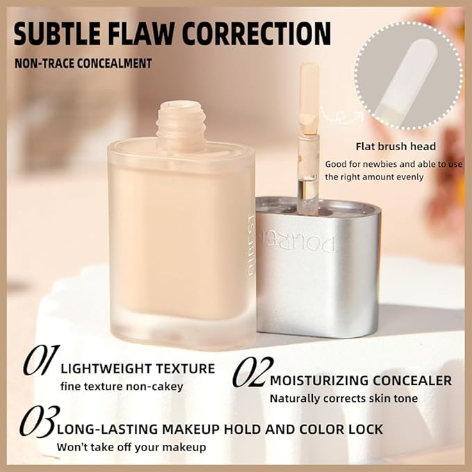 AKARY Moisturizing Precision Concealer, Lightweight & Breathable Cover-up Cream Moist Concealer, Cover Dark Circles Multi-Use Camouflage Cream, Creamy Texture Full Coverage Conceals(04#Natural Color)