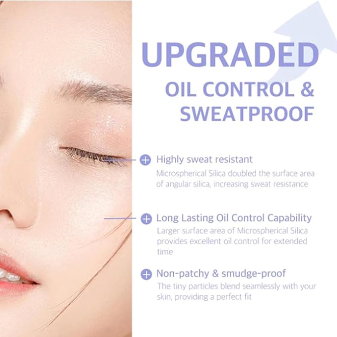 Chillab Lavender Matte Powder, Chillab Lavender Matte Powder Oil Control, Chillab Polvo Compacto with Mini Powder Puff, For Silky Blurring Oil Control Long-Lasting Makeup, Creates Soft -1PCS