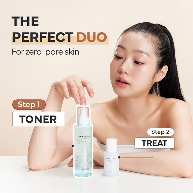 SAM'U Galacto Pore O2 Toner, Exfoliating & Pore-Tightening, Oxygen Bubble Galactomyces Toner, Hydrating for Sebum Control & Suitable for All Skin Types, Korean Toners, 6.08 Fl. Oz