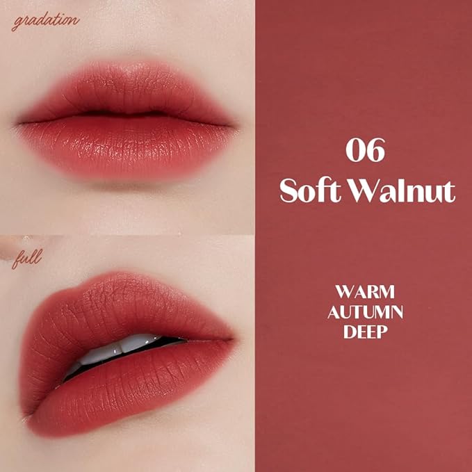 ETUDE Fixing Tint #06 Soft Walnut (4g) | Long Lasting High Pigmented Liquid Lipstick | Waterproof Lightweight Matte Finish Lip Stain | Full Coverage | Korean Makeup, Kbeauty