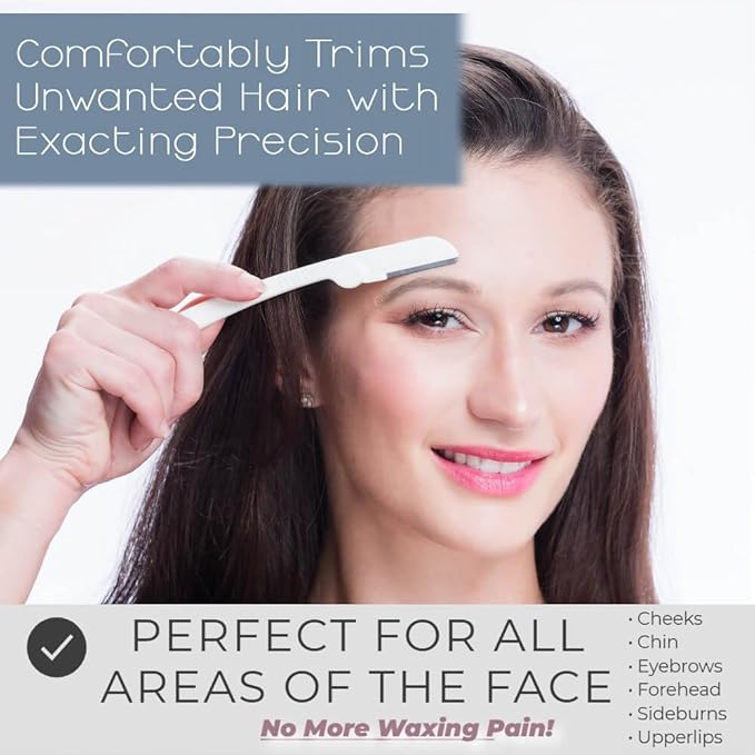 Dermaplaning Tool (9 Count) and Dermaplane Oil Bundle – Easy to Use Face Razor with Smooth Glide Shave Oil for Gentle Exfoliation