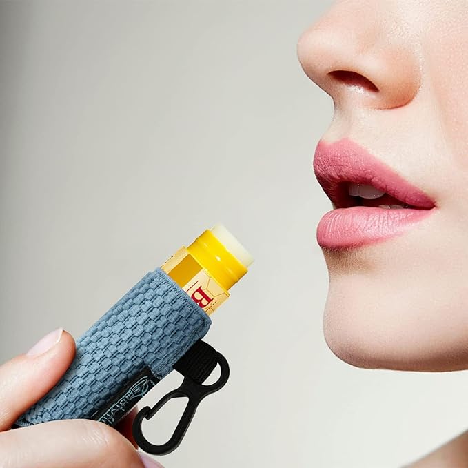 Beautyflier Cute Elastic Lip Balm Holder Keychain, Lipstick Sleeve Chapstick Sleeve Holder for Burts Bees Chapstick
