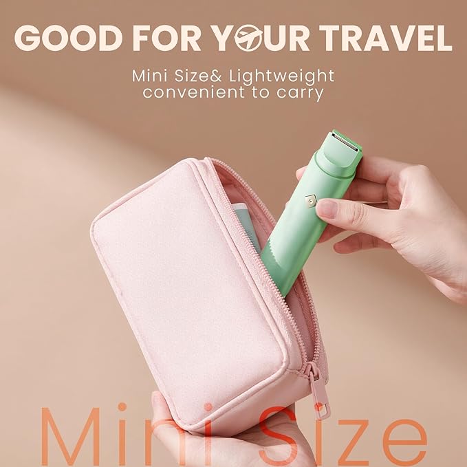 Dermave Bikini Shaver - Electric Bikini Trimmer for Women, Dual Head Shaver, 2-in-1 Womens Electric Razor (Green)