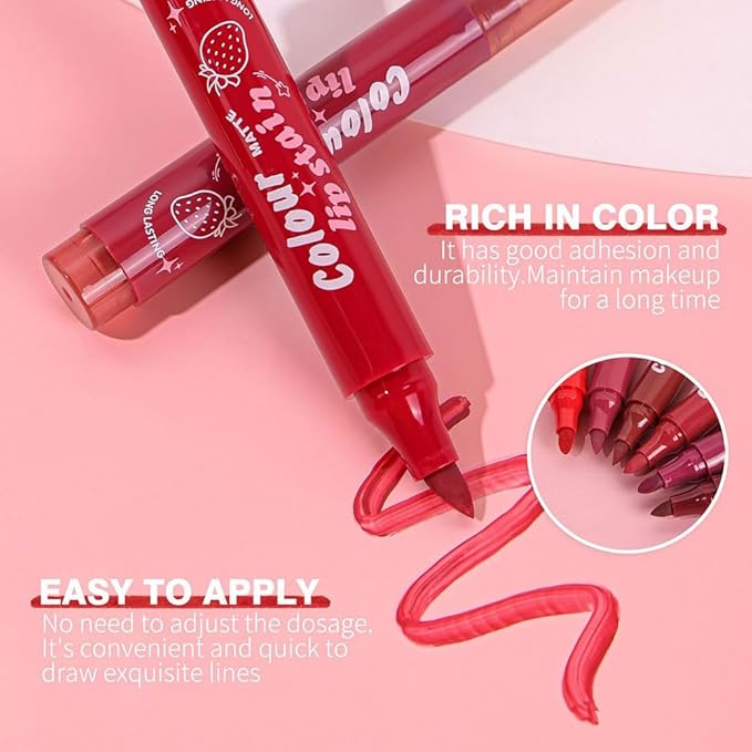 Lip Stain, Waterproof lip tint, Matte Color Look, Longlasting All Day Wear Lip Color, Smudge Proof Natural Finish, Precise Chisel Tip Marker,non sticky lip gloss,kiss proof lip color 03#
