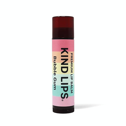 Kind Lips Lip Balm - Nourishing Organic Lip Care for Silky Smooth and Cracked Lips - BubbleGum Flavor Chap Stick and Lip Moisturizer - 100% Natural Ingredients - 0.15oz (Pack of 1)