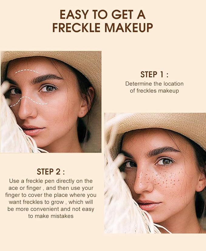 Freckle Pen Face Concealer Point Out Natural Waterproof Longlasting Fake Freckles 2 Pcs Light Brown & Natural Coffee