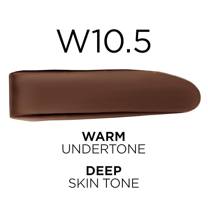 L'Oreal Paris True Match Super-Blendable Foundation, Medium Coverage Liquid Foundation Makeup, W10.5, Deep, 1 Fl Oz