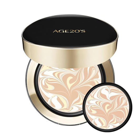 AGE20'S Signature Essence Pact SPF 50+ | Pack of 2 | 17N IVORY | Cream Foundation, Dewy Finish, Natural Coverage | Korean Cushion Foundation