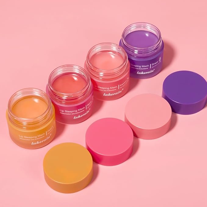 2Pcs Lip Glowy Balm and Lip Sleeping Mask Set, with 4 Flavor Options - Reduce Lip Lines, Enhance Lip Color, Hydrate & Plump Dry Chapped Lips Care (Berry)