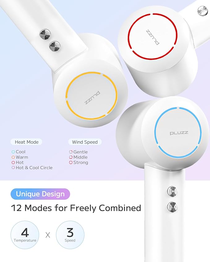 Hair Dryer, Ionic High-Speed Blow Dryer for Fast Drying with Brushless Motor, Portable Professional Hair Dryers with Magnetic Concentrator, Quiet Compact Hairdryer for Women & Men, Travel/Home/Salon