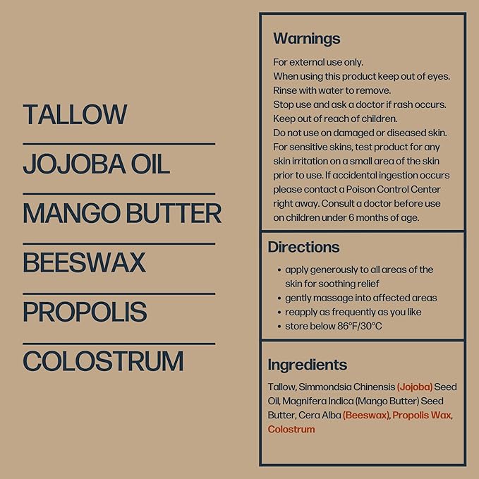 Everything Cream | 100% Grass Fed Beef Tallow Moisturizer for Face and Body | Day & Night Skincare | Safe Natural Edible-Grade Ingredients | After-Sun Care | All Skin Types | 3 oz