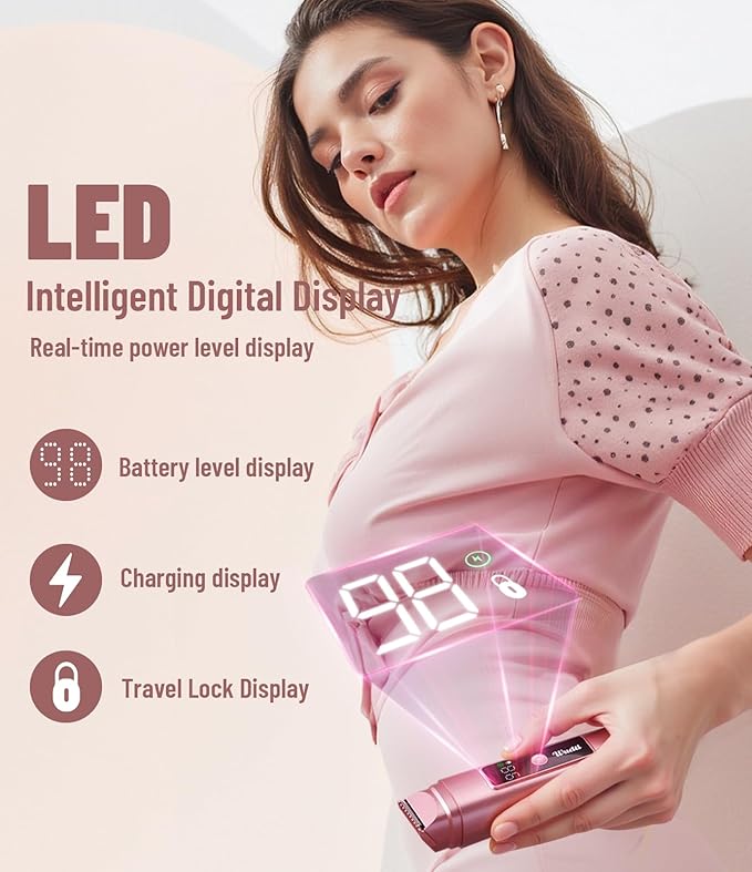 Bikini Trimmer for Women: Electric Razor & Shaver with Dual Heads forBody Pubic Hair, IPX6 Waterproof with LED Display