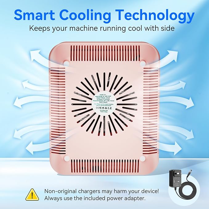 Makartt Nail Dust Collector - Professional Powerful Suction Larina Vacuum Fan Dust Cleaner with LED Display, Adjustable Speed, Reusable Filter for Acrylic Nails Polishing Manicure Salon Home Pink