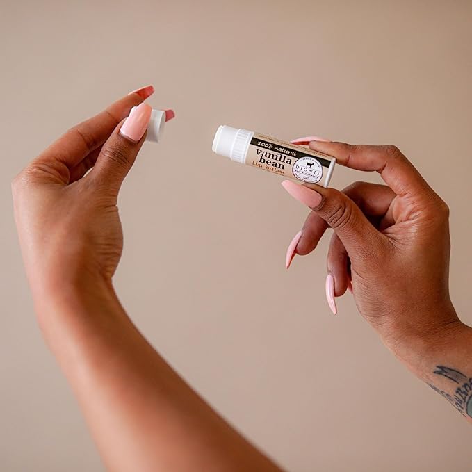 Dionis - Goat Milk Skincare Vanilla Bean Scented Lip Balm - Set of 6 (0.28 oz) - Made in the USA - Cruelty-free and Paraben-free