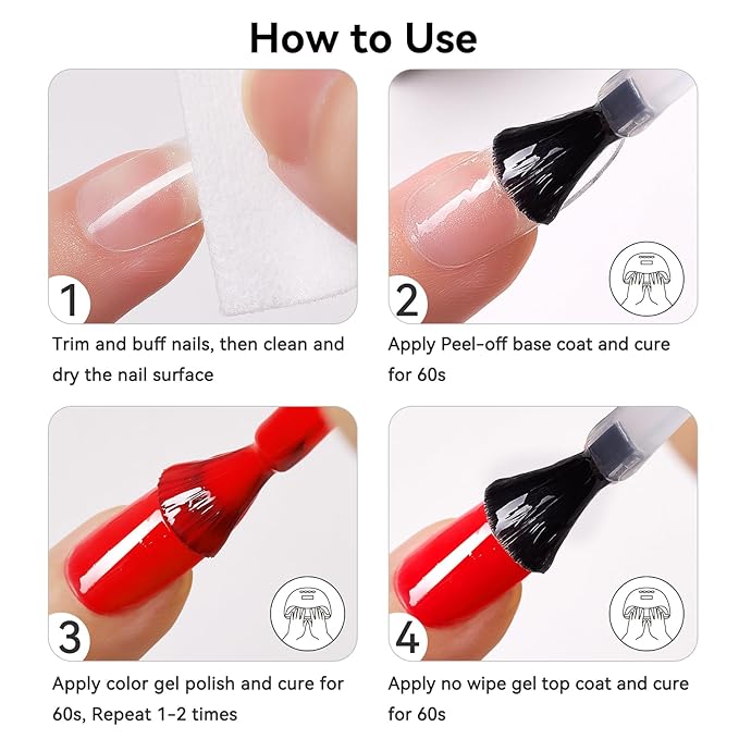 Makartt Peel Off Gel Base Coat: 15ML UV Peelable Base for Gel Nail Polish, Press-On, Nail Tips – Easy Removal, No Soak-Off, UV LED Lamp Required, for Beginners Thin Nails