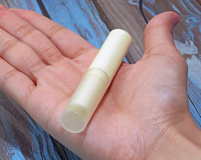 0.14oz Empty Flavored Lip Balm Container Tubes Plastic Homemade Moisturizing Lip Stick with Caps Bulk Fit for Women Adult DIY Making Supplies, 25 Count (Beige)