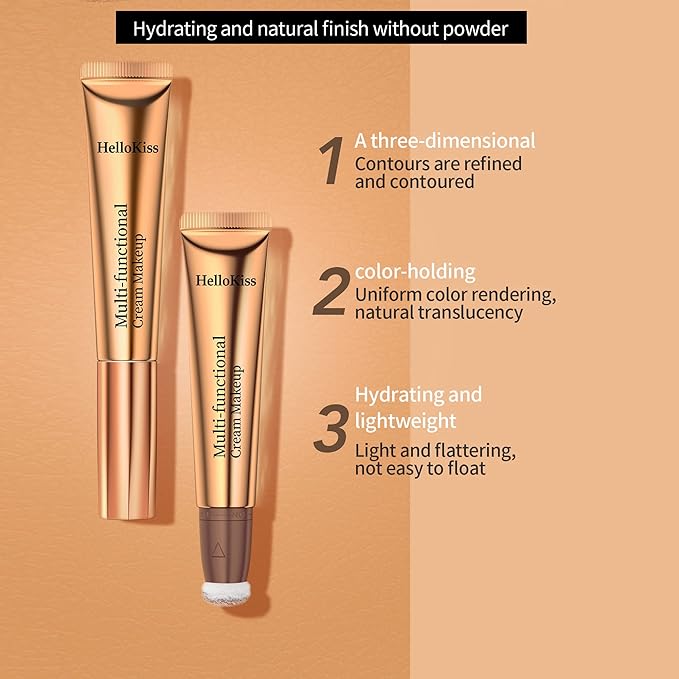 Liquid Blush Beauty Stick, Matte Face Blush with Cushion Applicator Easy to Blend Smooth Natural Silky Smooth Creamy Liquid Blush Wand Facial Blush Makeup Stick(#03 Pink)