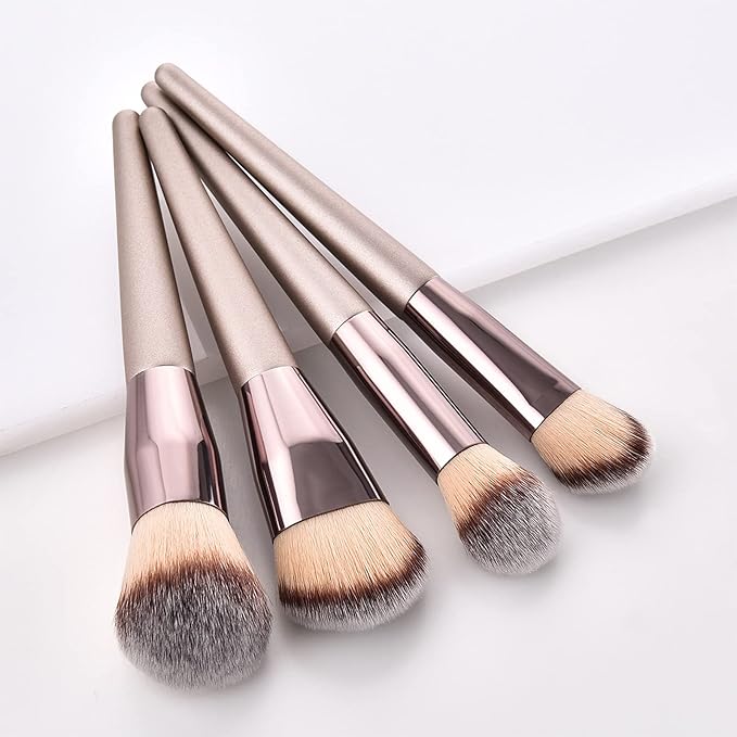 4pcs Professional Makeup Brush Set, Premium Synthetic Liquid Foundation Brush Blending Powder Tapered Kabuki Makeup Brushes Cosmetics Applicator