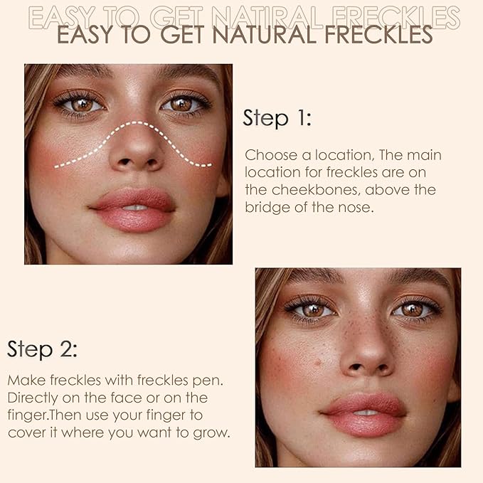 2 Pack Freckle Pen,Liquid Face Fake Freckles Makeup Pen to Create Natural Freckle Makeup and Freck beauty,Fake Freckles Waterproof for Lifelike Sunkissed Makeup,Mole Pen(02Medium+04Espresso)