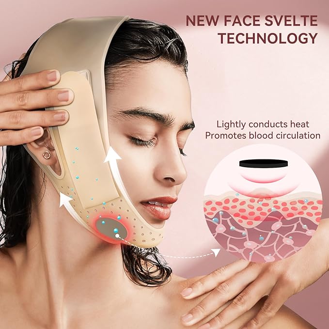 JUSRON V-Line Mask Chin Up Mask Face Strap, Soft Silicone Chin Strap V Shaped Face Mask, Jaw Exerciser 23-27 Inches (Neon Purple)