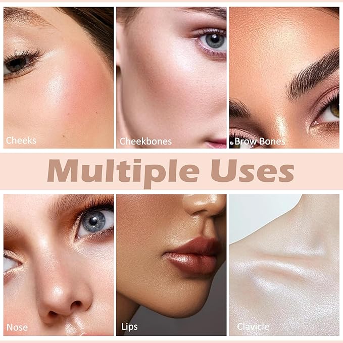 Boobeen Liquid Highlighter Contour Makeup, Face Highlighter Bronzer Stick, Silky Smooth Cream Face Illuminator Makeup Pen for Face & Body, Create a Natural Matte Finish, Lightweight, Long Lasting