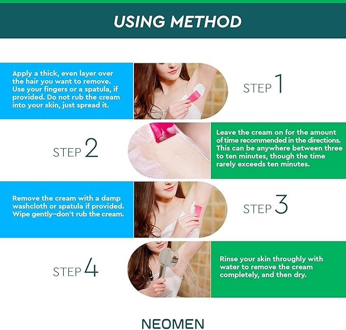 Hair Removal Cream for Men & Women : Painless Depilatory for Sensitive Skin & Intimate Areas, Moisturizing with Aloe Vera & Vitamin E, Safe for Face, Underarms, Bikini, Arms, Legs