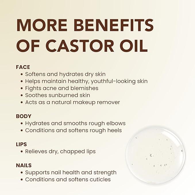 BodyJ4You Castor Oil for Eyelashes Eyebrows - 100% Pure Natural USDA Organic Cold Pressed - Hydrating Skin Hair Growth Oil Lashes Scalp - Non-GMO Hexane Free Unrefined Carrier - Glass Bottle 2 Fl Oz