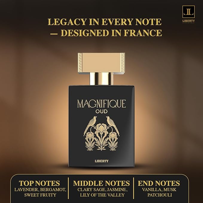 Liberty Oud Eau de Parfum for Men, 3.4 Oz,Magnifique Anniversary Edition, Luxury Oud Perfume, Premium Gift for Men, All-Day Freshness, Perfume for men, arabian,perfumes arabes para hombres