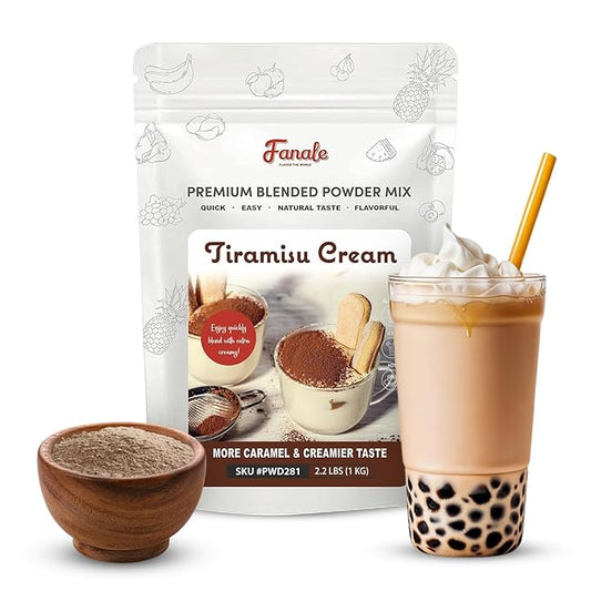 Fanale Premium Tiramisu Flavor Powder | Bubble Tea Flavoring Powder | Perfect for Baking, Smoothies, and Drinks - 2.2 lb 1kg | PWD281