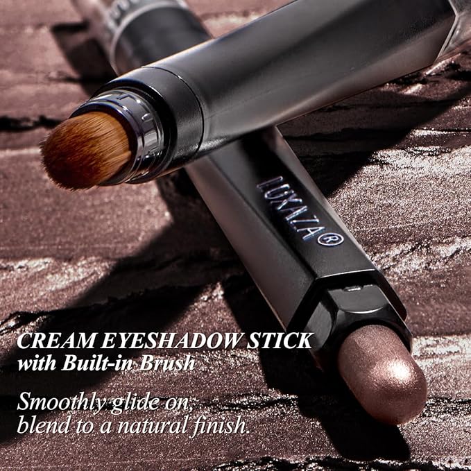 Brown Eyeshadow Stick Makeup 6PCS Set, Neutral Eyeshadow Palette Metallic Shimmer Matte Cream Eye Shadow Eyeliner Brightener Pencil Crayon - TAUPE MAUVE