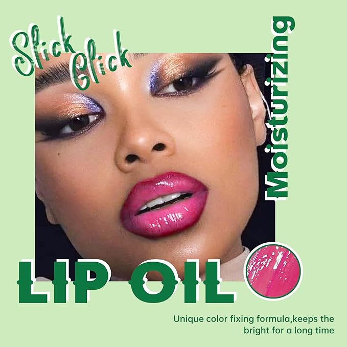 2 in 1 Solid Click Lip Gloss Pen With Brown Lip Liner Set Moisturizing Long Lasting Light Pink High Glossy Jelly Tinted Lip Balm Juicy Buildable Lip Plumper Makeup for Women