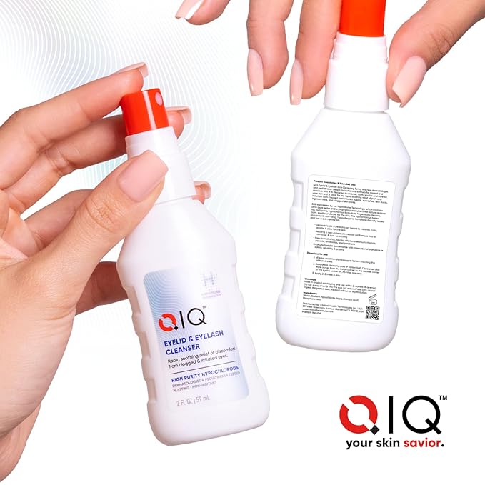 Eyelash and Eyelid Cleanser – High Purity Hypochlorous Eye Wash Solution, Lid and Lash Cleanser that Quickly Calms and Soothes Irritated, Clogged Skin (2oz)