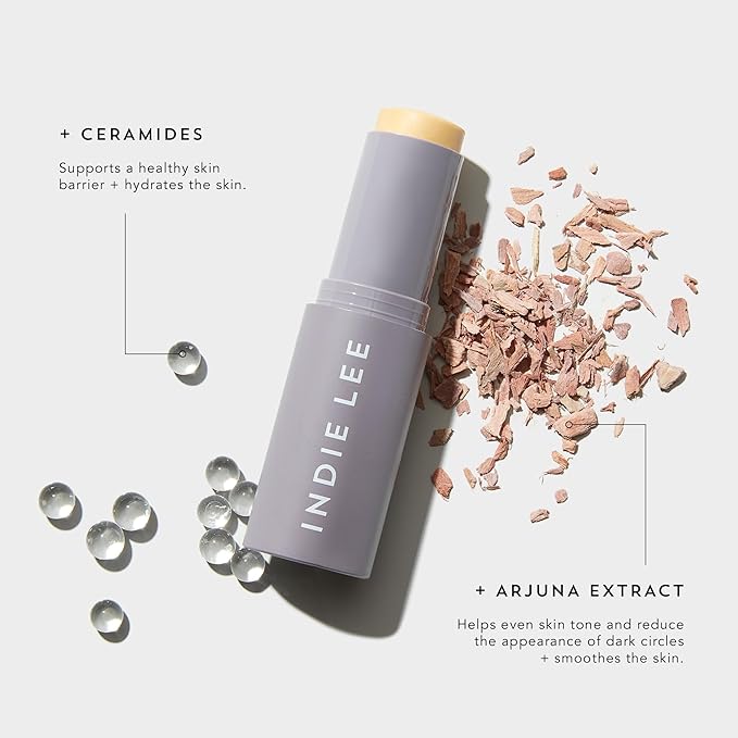 Indie Lee Hints Hydrastick - Color Correcting Highlighter Stick with Ceramides & Arjuna Extract - Even Skin Tone, Blur Redness & Discoloration, Add Shine - Hydrating Stick for Glowing Skin (8g)