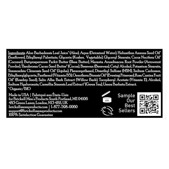 Brickell Men's Revitalizing Anti-Aging Cream For Men, Natural and Organic Anti Wrinkle Night Face Cream To Reduce Fine Lines and Wrinkles, 2 Ounce, Unscented