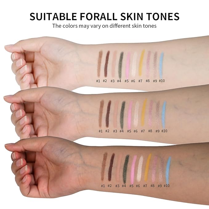 Eyeshadow Stick, Shimmer and Matte Cream Eye Shadow Brightener Sticks Eyeliner Pencil Crayon, Waterproof Long Lasting Eye Highlighter Stick Makeup,0.056 Oz (5PCS Shimmer)